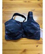 Victoria's Secret VSX Knockout Front Close Sports Bra Gray Camo Zip 36DD... - $27.79