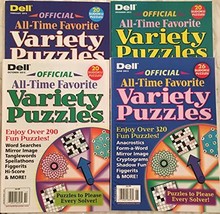 Lot of 4 Dell Official All-Time Favorite Variety Puzzles Word Search Seek Circle - £14.25 GBP