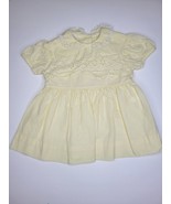 Vintage baby girl dress 1960s Yellow Glass Buttons - £7.76 GBP