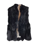 Vintage Fur Vest Black Jacket patchwork Boho Hippy L/XL unisex project p... - $69.25