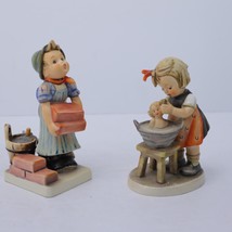 Vintage Goebel Hummel Figurines Germany #305 &quot;The Builder&quot; #319 &quot;Doll Bath&quot; - $47.19