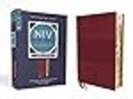 NIV Study Bible, Fully Revised Edition, Large Print, Leathersoft, Burgundy, Red  - £63.49 GBP