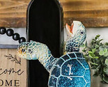 Ebros Nautical Blue Sea Turtle Wine Bottle Holder Caddy Figurine 7.5&quot; High - £27.86 GBP