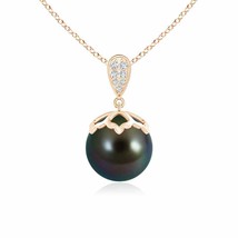 ANGARA Tahitian Pearl Pendant with Inverted Pear Bale in 14K Gold - £822.31 GBP