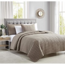 Embroidery Quilt Set Coverlet Set 3-Piece Microfiber Bedspread Included ... - £64.50 GBP