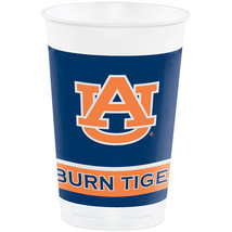 Auburn Tigers 20oz Plastic Cups 8 Pack Auburn Tigers Tableware Party Supplies - £8.63 GBP