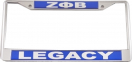 Zeta Phi Beta Sorority Legacy Metal License Plate Frame Silver Divine 9 ... - $29.40