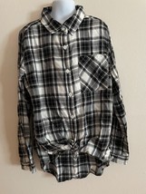 Girl Gap Kids Button Front, Tie Front Plaid Flannel Shirt Size XL /12/ NWT - $13.89