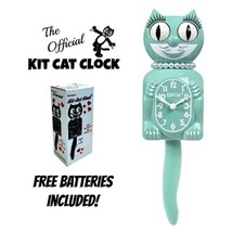 Oc EAN Waves Lady Kit Cat Clock 15.5&quot; Green Free Battery Usa Made Kit-Cat Klock - £55.35 GBP