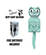 OCEAN WAVES LADY KIT CAT CLOCK 15.5&quot; Green Free Battery USA MADE Kit-Cat... - $69.99