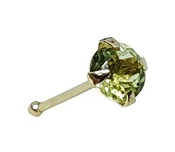 Peridot Gold Nose Stud 9k Gold 3mm The Health Gemstone 22g (0.6mm) Botto... - $22.48