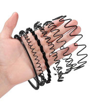 Metal Hair Headband Wave Style Hoop Band Comb Sports Hairband 6Pcs Men Women US - £14.38 GBP