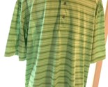 Men’s Champions Tour XL Green Striped Polyester Golf Polo   015-106 - $6.88