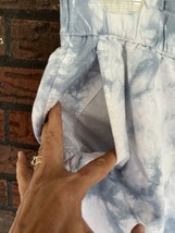 Gap High Waisted Linen Pants Size 8 Blue White Tie Dye Pull On Trousers Straight - £15.15 GBP