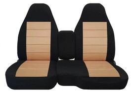 Fits Ford Ranger 60/40 Highback Seats 1998-2003 w Console  Black Tan Velour - $109.99