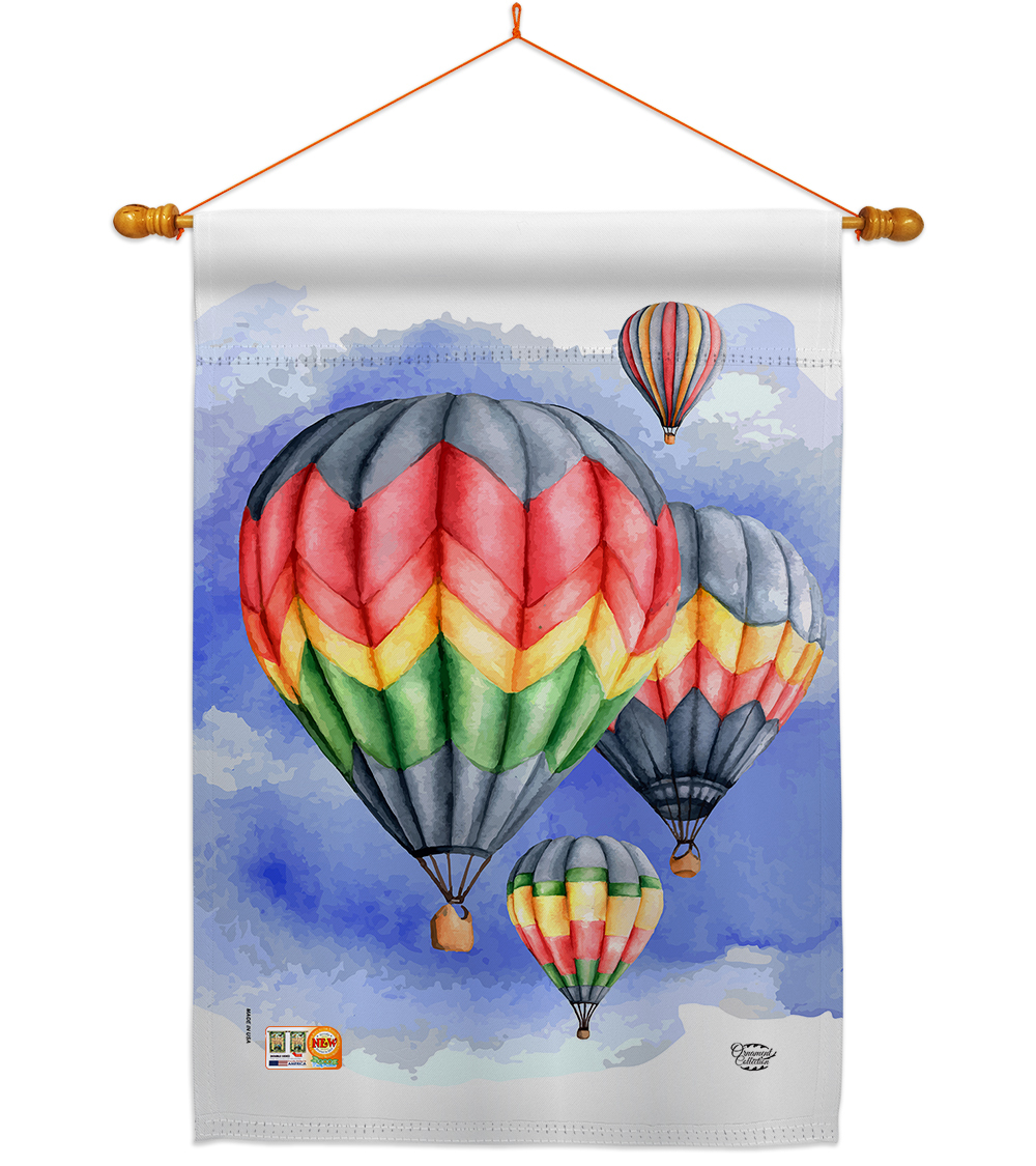 Summer Hot Air Balloon - Impressions Decorative Wood Dowel with String House Fla - £36.72 GBP
