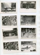 8 Photos of Soldiers in Kinaya Japan 1940's Hotel Temples Bridges in Snow  - $23.76