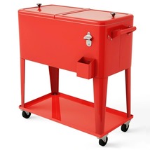 Outdoor Portable Rolling Party Cooler Cart Patio Mobile Ice Chests  - £197.53 GBP
