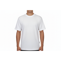 Men dress up Tshirt Log in uomo Crew Neck Corded Short Sleeves 218 White image 7