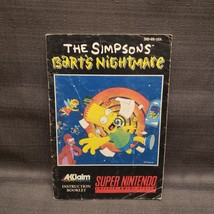 The Simpsons Bart&#39;s Nightmare - SNES - Authentic Instruction Manual Only - £13.23 GBP