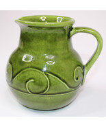 Vintage Refrigerator Water Or Milk Pitcher Rich Green Color Made In Ital... - $14.43