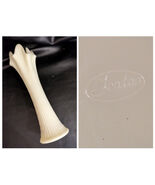 Fenton Satin Green Custard Glass Swung Vase Diamond 15 In Tall - $90.28