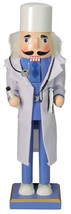 Wooden Christmas Nutcracker,14&quot;, Doctor In White Jacket &amp; Blue Scrubs,Northlight - £27.86 GBP