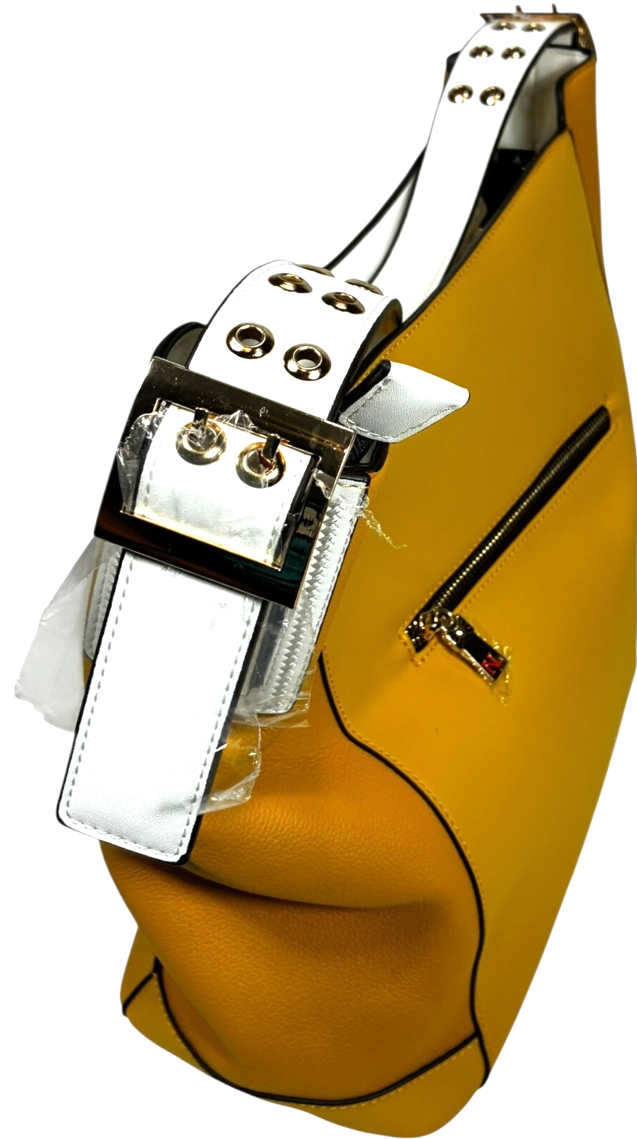 Nicole Lee Hobo Bag with Laser Cut and Embroidery Yellow + Pouch & Dust Bag NWT Item image 8