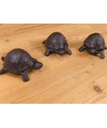 3 Turtle Hide A Key Box Hideaways Rustic Cast Iron Garden Decor Figure T... - $698.96 MXN