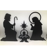 Baby Jesus Mary and Joseph Wall Art Flat Metal Plaque Nativity Set Wall ... - €10,16 EUR