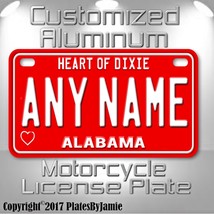 ALABAMA Heart of Dixie ANY NAME Motorcycle Custom Vanity Aluminum Licens... - £14.22 GBP