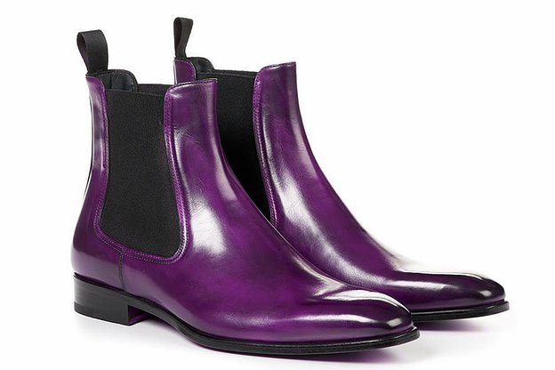 New Handmade Men's Purple Leather Chelsea Boots, Men Ankle Fashion Dress Boots