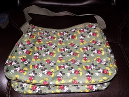 Disney Mickey Mouse Olive Green Nylon Zippered Shoulder Bag/Purse NWOT - $20.44