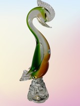 Vintage Large Murano Glass Bird Swan Duck Roadrunner Colorful - $93.14