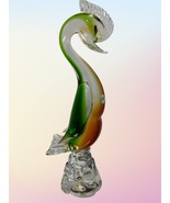 Vintage Large Murano Glass Bird Swan Duck Roadrunner Colorful - $1,738.58 MXN