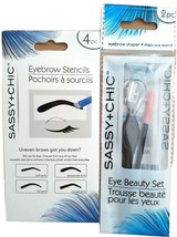 Eyebrow Shaper, 4 Stencils, Mascara Wand SASSY + CHIC - 6 Pcs - £6.19 GBP