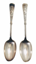 Antique 1847 ROGERS BROS Woman on Handle Pregnant? Silver Plated SPOONS Lot of 2 - £97.67 GBP