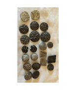 Lot of Metal Vintage Abstract Design MOD Style Buttons - $14.25