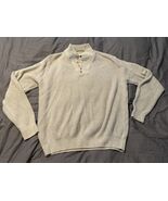 L.L. Bean Men’s 2X Long Henley Sweater Gray Cotton Rib Knit Made in USA - €25,27 EUR