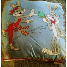 Vintage 1988 Looney Tunes Bugs &amp; Lola 20&quot;x 21&quot; Pillow - £7.49 GBP