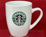 STARBUCKS Mug 2007 White w/ Green Mermaid Siren Logo Tapered Coffee Cup ... - $12.82