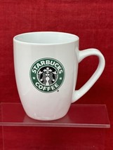 STARBUCKS Mug 2007 White w/ Green Mermaid Siren Logo Tapered Coffee Cup ... - £10.05 GBP
