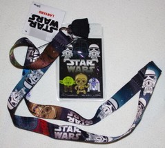 Star Wars Droids Yoda StormTroopers Lanyard with Badge Holder &amp; Helmet D... - £6.15 GBP