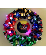 LED New England/Boston Sports Teams Custom Loopy Ribbon Wreath WITH LIGHTS - €60,37 EUR