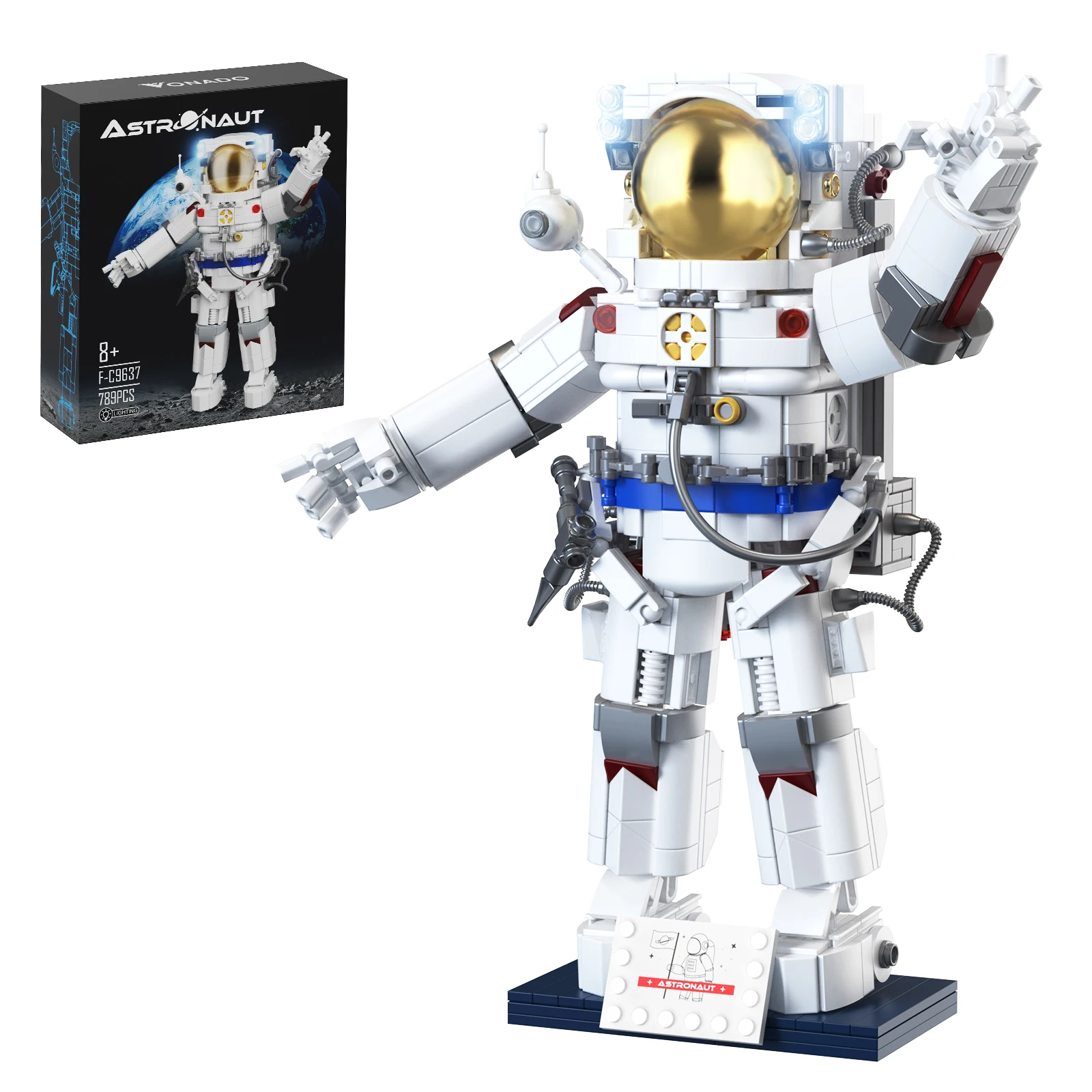 MOC Outer Space Astronauts Building Blocks Set Universe Explorer Display... - $79.17