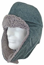 Vintage Swiss army wool winter hat cap wool grey thermal cold weather 1970s - $17.00+