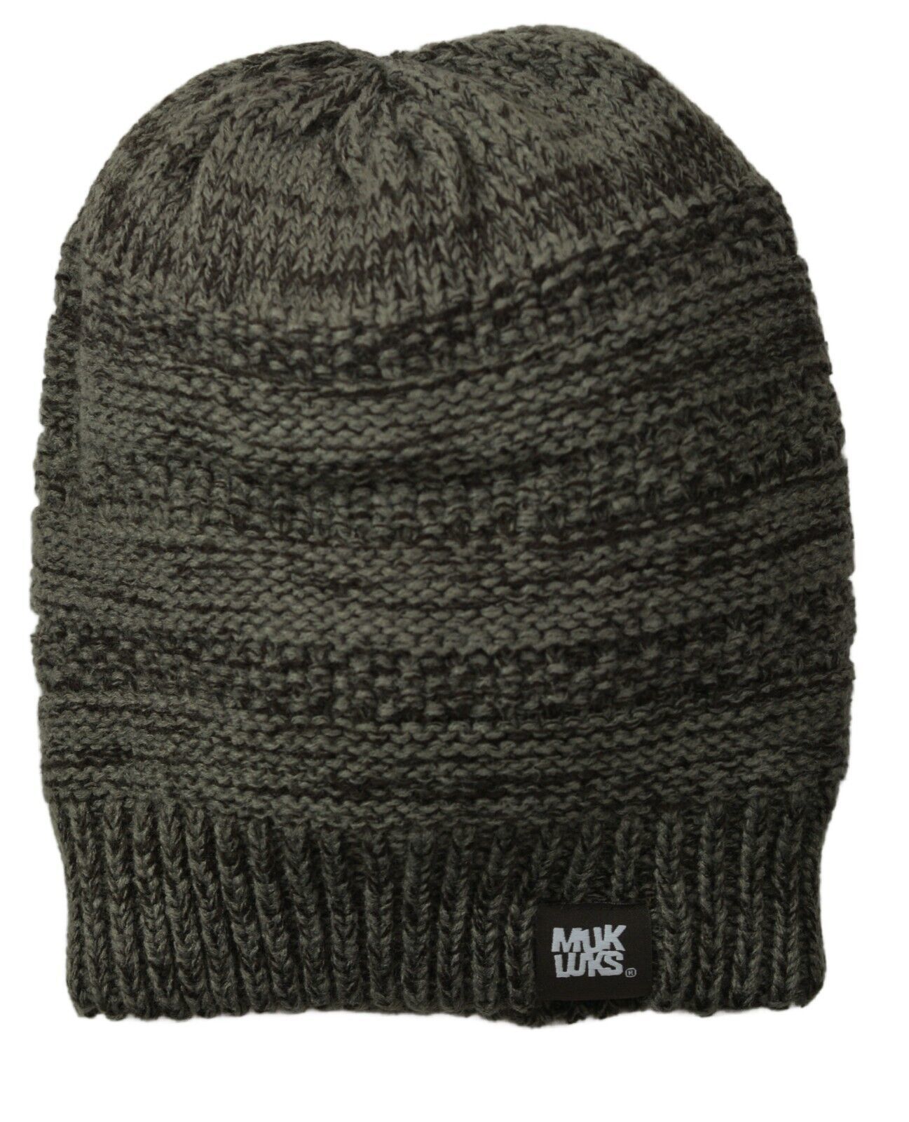 Fossil Brown Muk Luks Knit Fleece lined Beanie Winter Hat
