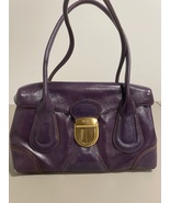 Maxx New York Pebbled Leather Doctor&#39;s Style Medium Handbag in Dark Purple - £56.78 GBP