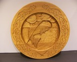 HAND CARVED WOODEN PLATE w/ FISH 11 1/2&quot; DIAMETER - $35.99