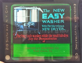 antique MAGIC LANTERN GLASS SLIDE ad Washer Dryer SHUMWAY west grove pa - £37.77 GBP